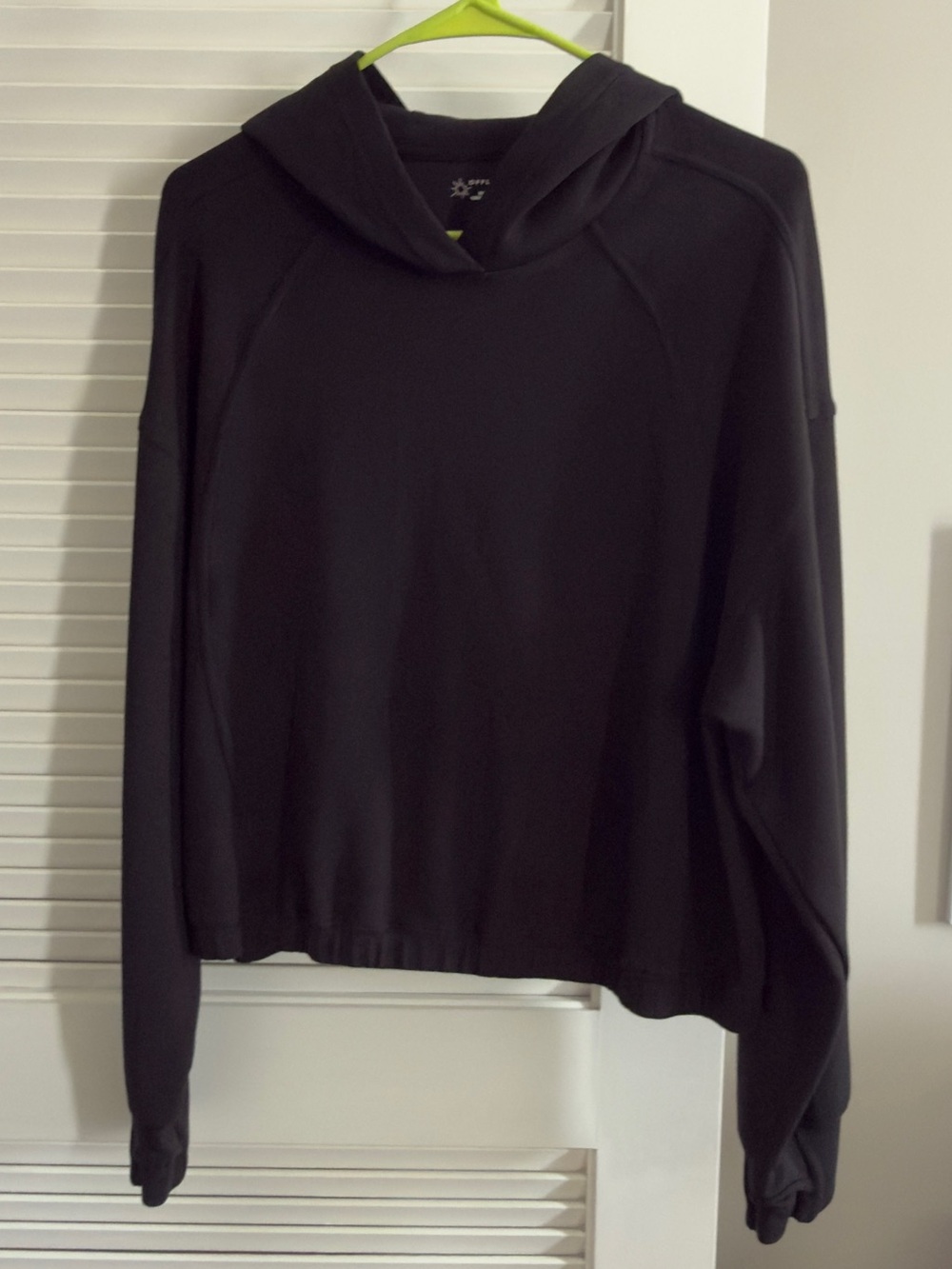 aerie Offline cropped black hoodie